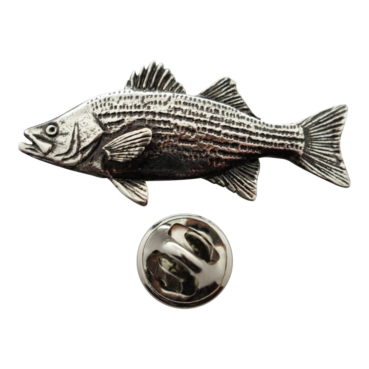 Hybrid Striper Pin ~ Antiqued Pewter ~ Lapel Pin ~ Sarah's Treats & Treasures